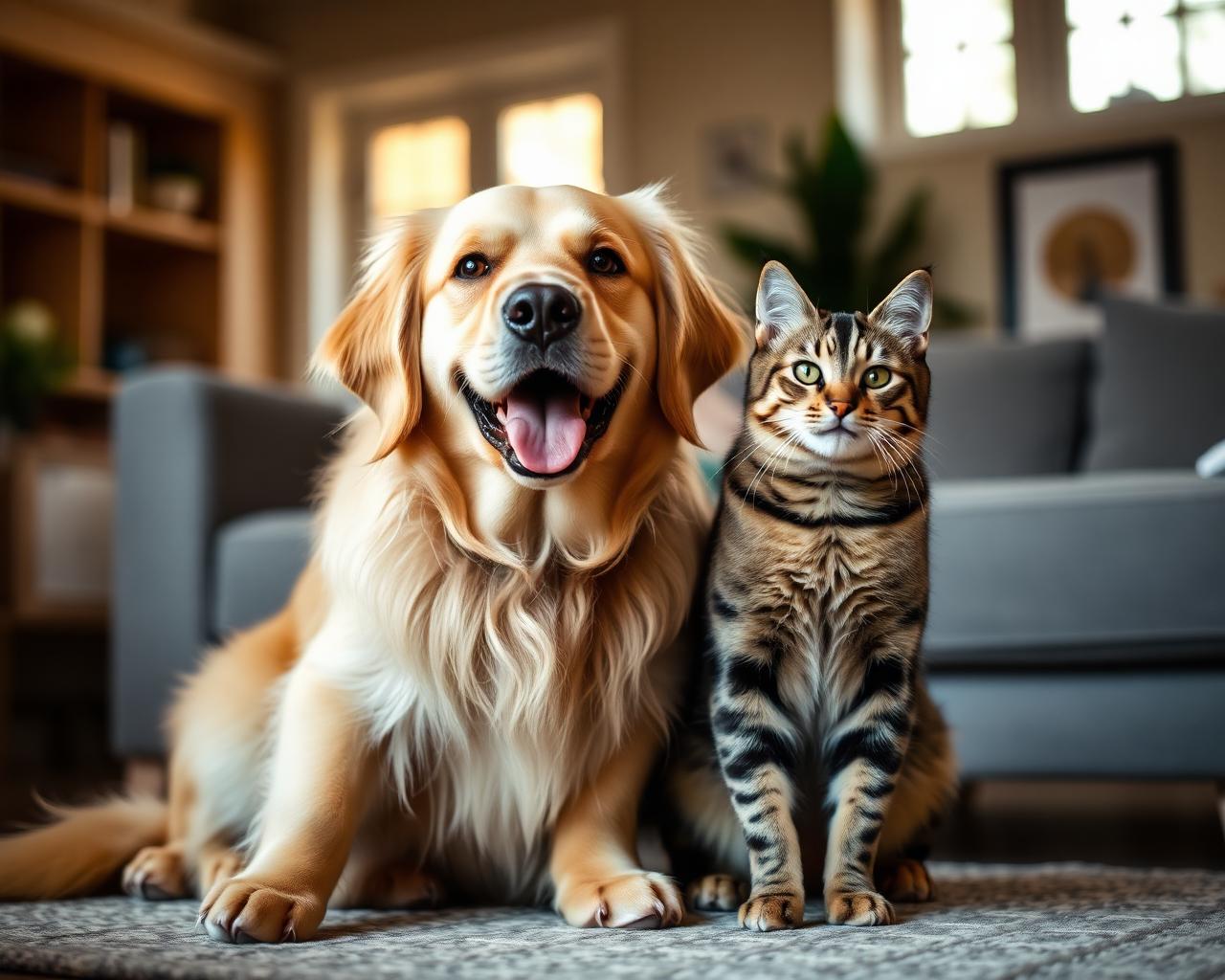 A dog and a cat, best friends